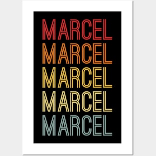 Marcel Name Vintage Retro Pattern Posters and Art